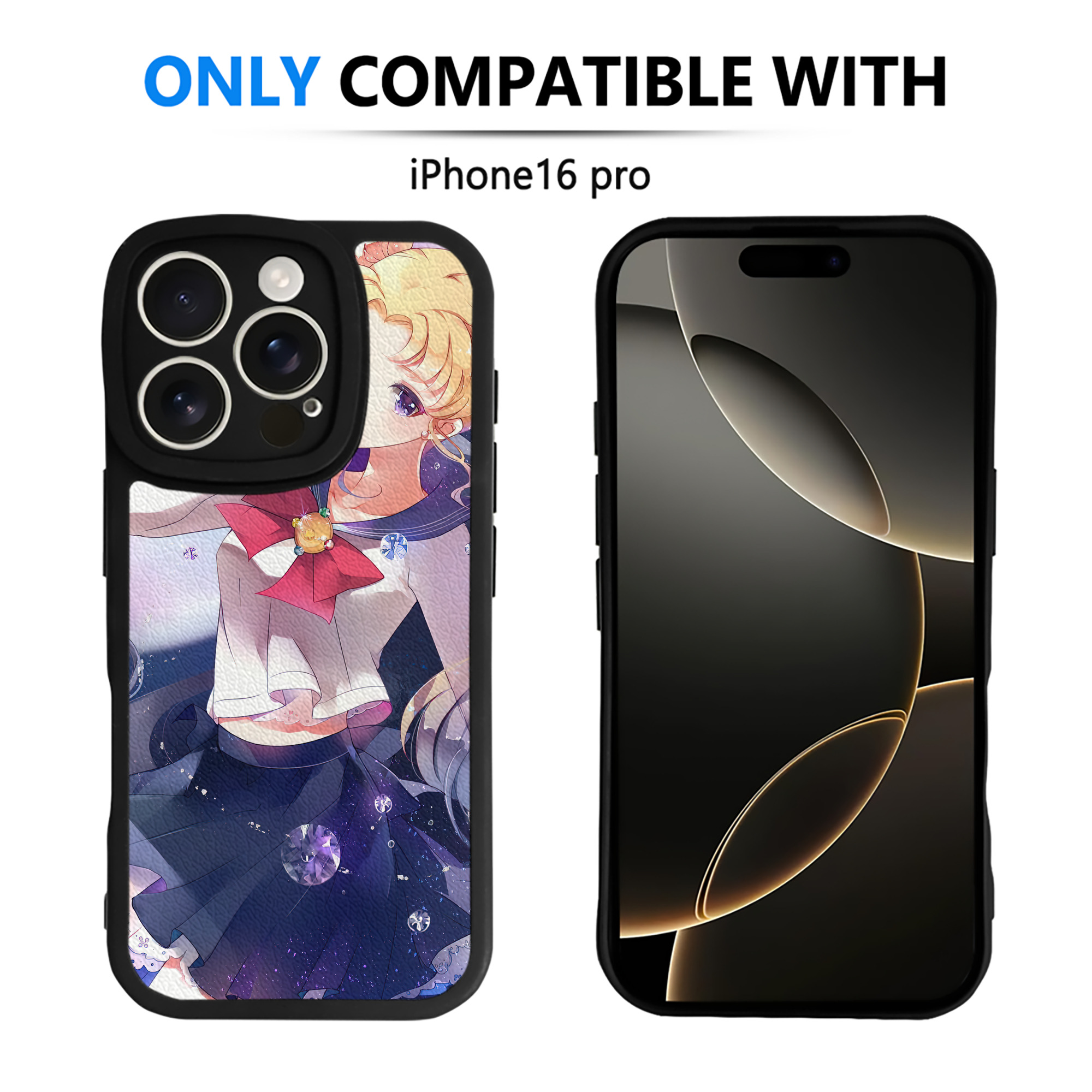 （画像用） 美少女戦士セーラームーン Sailor Moon 【iPhone 16シリーズ対応】シリコンスマホケース（レザー調） 材質：シリコン
